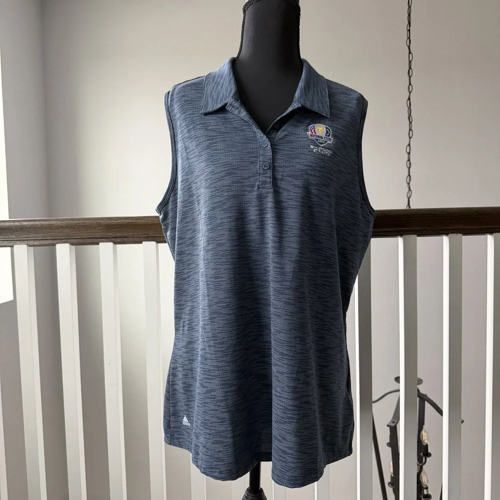 Ryder Cup 2020 Whistling Straits NWT Blue Sleeveless Golf Polo Sz‎ XL PGA Adidas